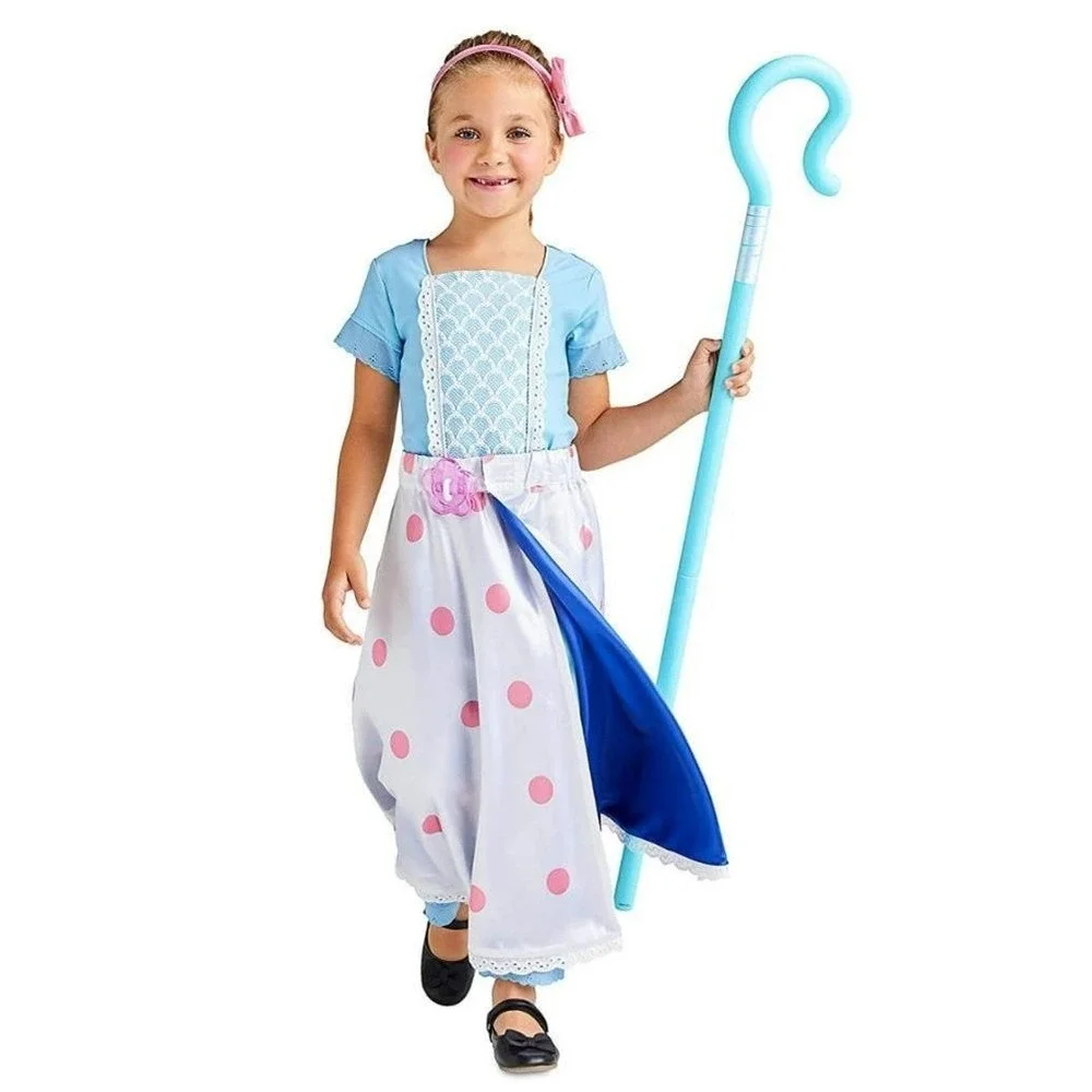 New Disney Store Girls Toy Story 4 Bo Peep Costume with Shepherds Crook Sz 4